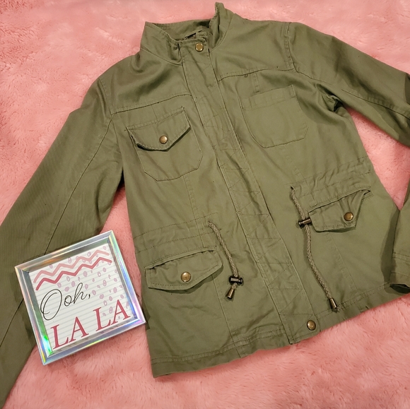 Military green sinch waist jacket - Picture 7 of 15